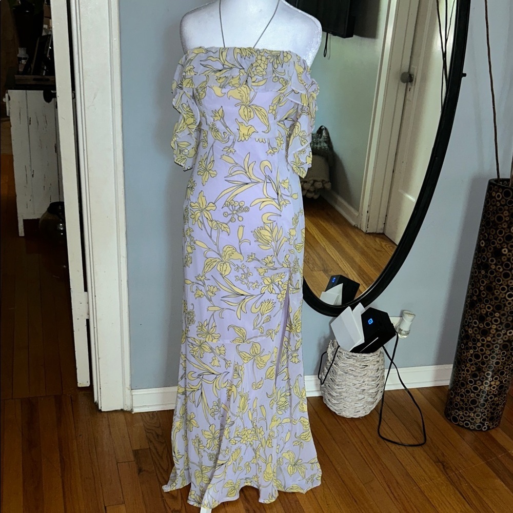 Lulu's Yellow Floral Backless Maxi Dress - Picture 2 of 8